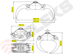 log grapple with fixed rotator for quick linkage dk 11 gr 30ff