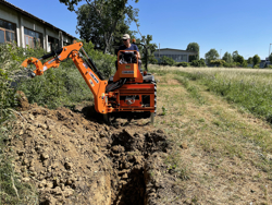 universal backhoe with bucket for agricultural tractors mod drs 2000t