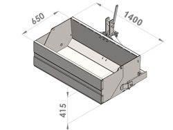 tipping transportbox for tractor bucket 140