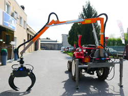 hydraulisk skogskran med timmergrip för montering på traktor crab 3000