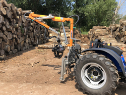 hydraulisk skogskran med timmergrip för montering på traktor crab 3000