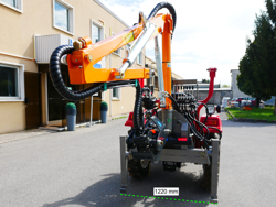 hydraulisk skogskran med timmergrip för montering på traktor crab 3000