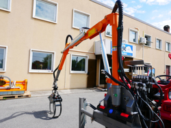 hydraulisk skogskran med timmergrip för montering på traktor crab 3000