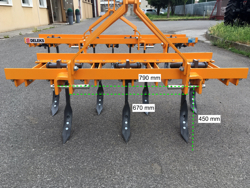 7 pinnars kultivator bredd 140cm för beredning av mark och avlägsnande av ogräs mod de 140 7