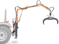 hydraulisk skogskran med timmergrip för montering på traktor crab 3000