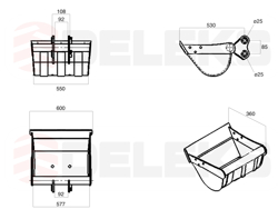 planeringsskopa hydraulisk till minigravare m100 600