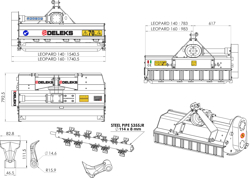 slagklippare 140cm för traktor 30 70 hk leopard 140