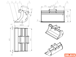 skopa till minigrävare s100 600s30