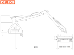 armklippare med skyttelkran til traktor airone