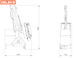 armklippare med skyttelkran til traktor airone