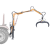 skogskranar för traktorer med hydraulisk grip och 360 roterande rotor för hantering av timmer